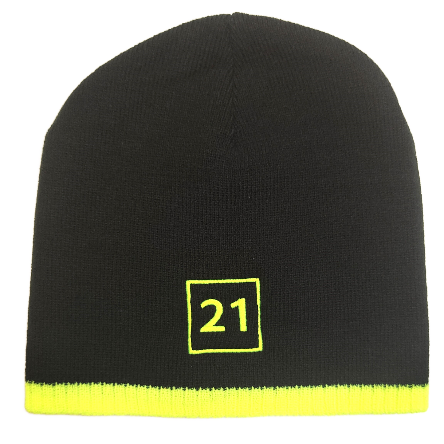 21 Beanie Zwart - Geel